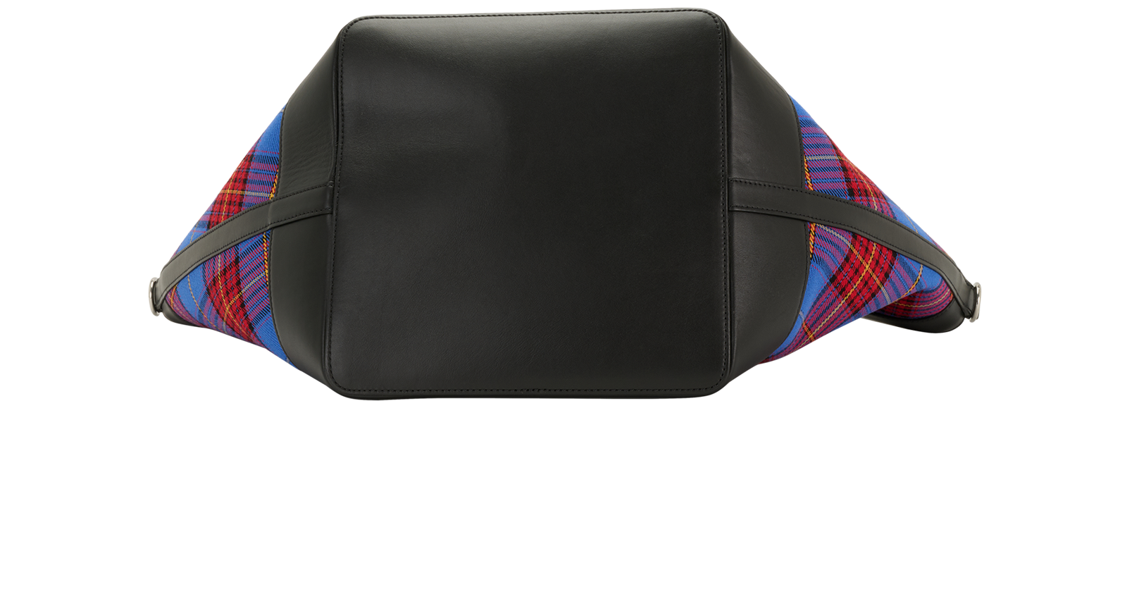 Camden Tartan Shopper, &pound;250, Handbags, Blue/Red/Tan, Fabric/Leather, Top view